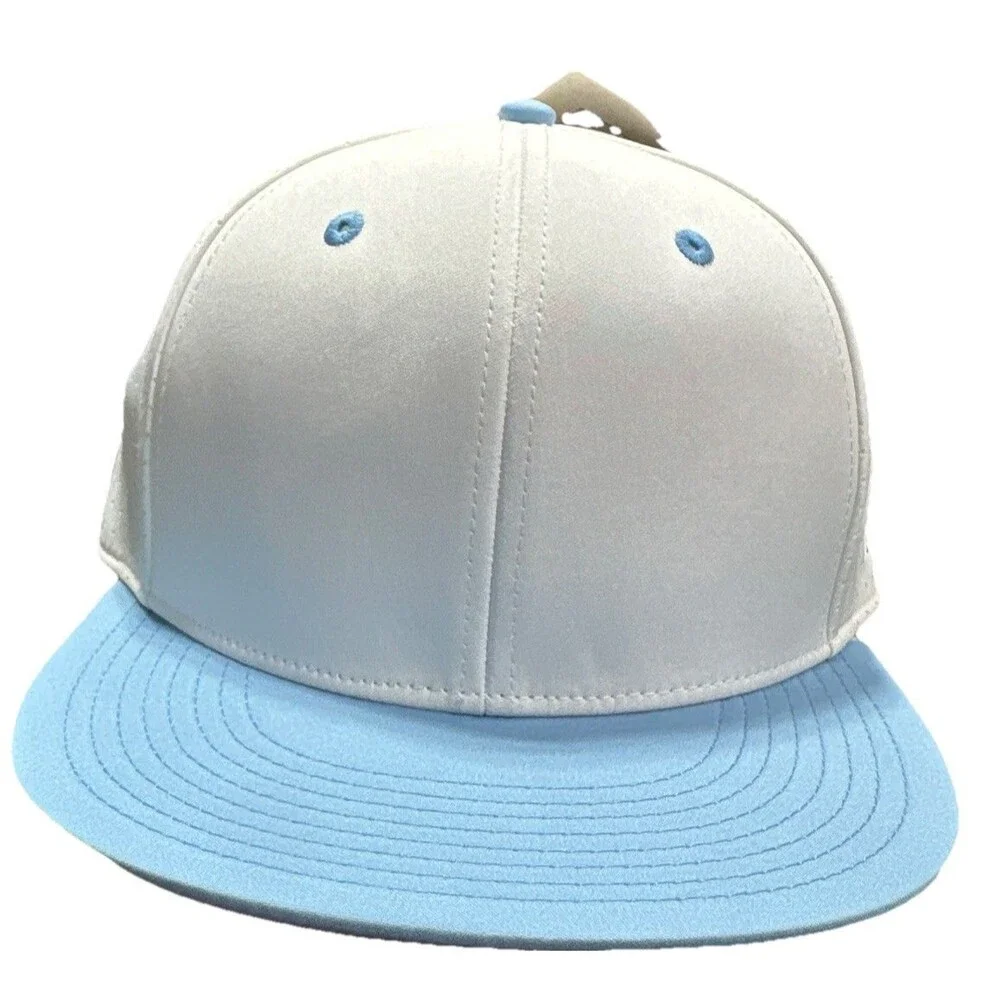 The Game Baseball Cap White Blue Mesh Back Stretch Fit Hat One Size NWT